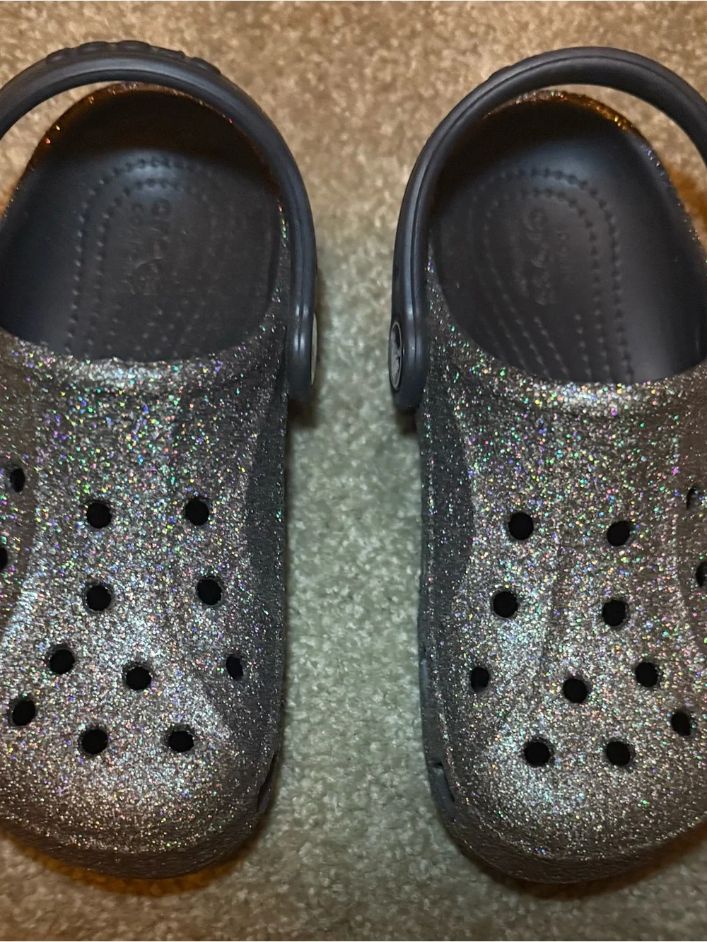 Kids Glitter CROCS Sandals - Multi Color Sparkle